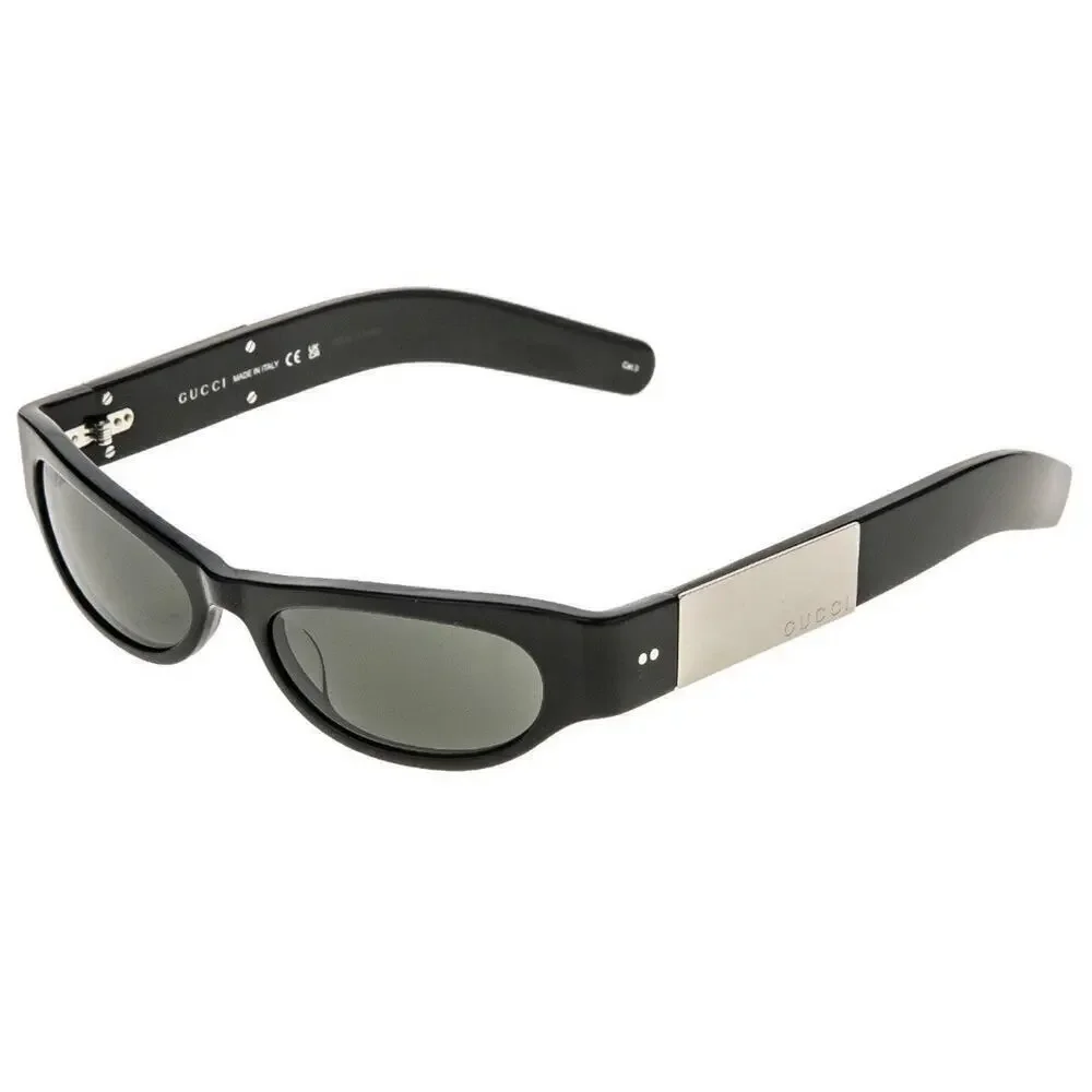 GUCCI Cat Eye Sunglasses Black Narrow Logo Gg1635S Runway Mask Unisex 003 NEW